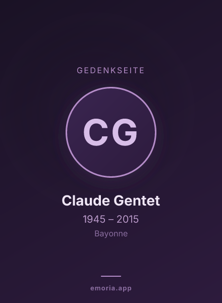 Gedenkportrait von Claude Gentet