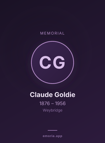 Memorial portrait of Claude Goldie