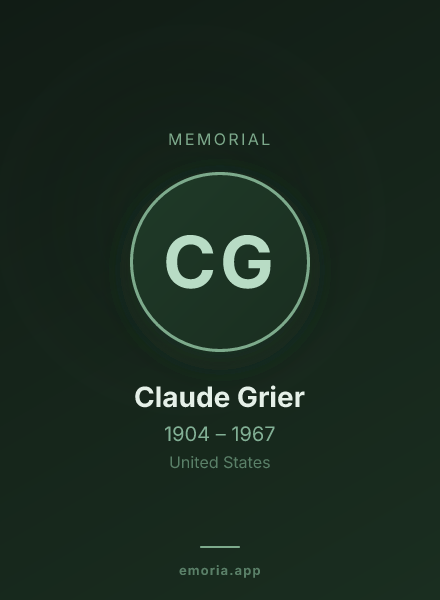 Memorial portrait of Claude Grier