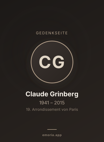 Gedenkportrait von Claude Grinberg
