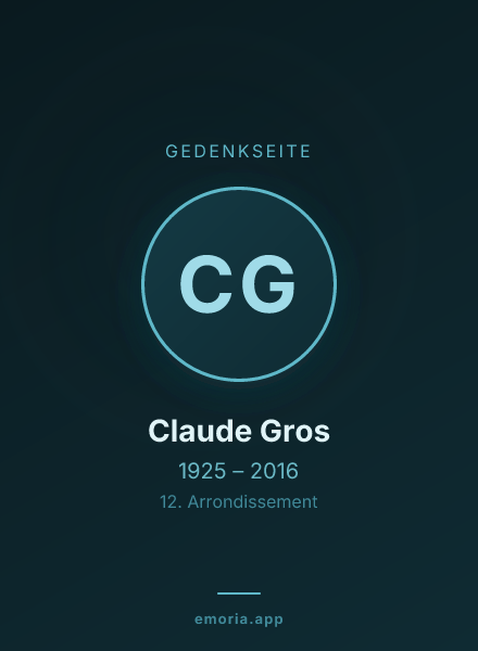 Gedenkportrait von Claude Gros