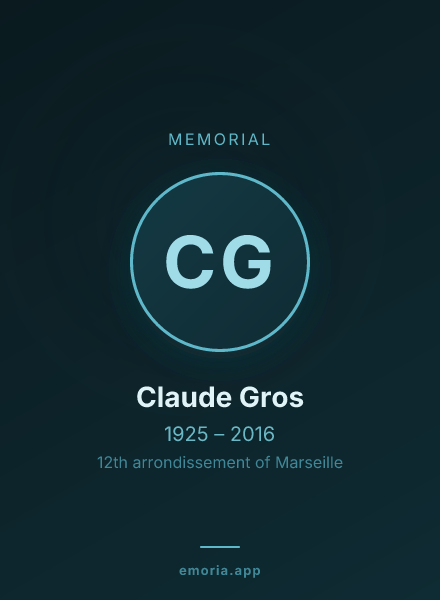 Memorial portrait of Claude Gros