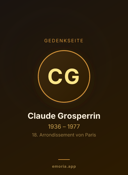 Gedenkportrait von Claude Grosperrin