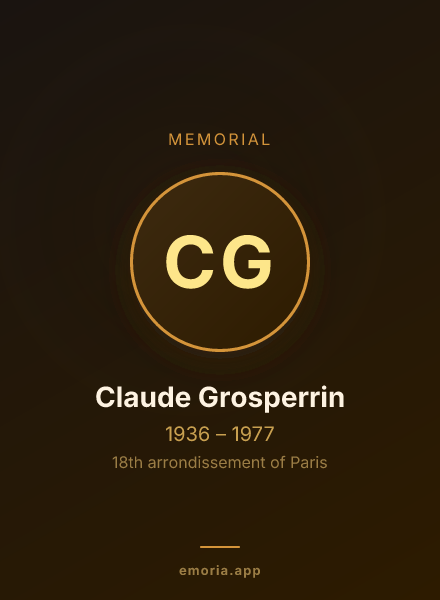 Memorial portrait of Claude Grosperrin