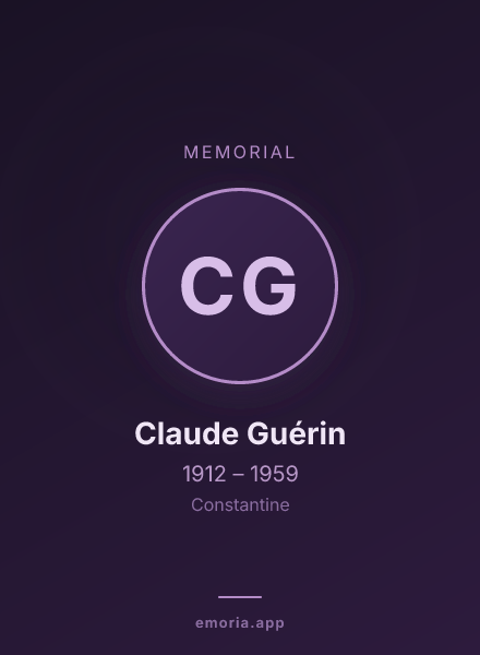 Memorial portrait of Claude Guérin