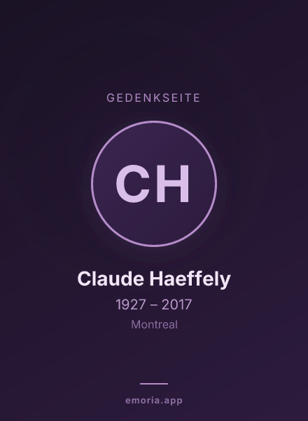 Gedenkportrait von Claude Haeffely