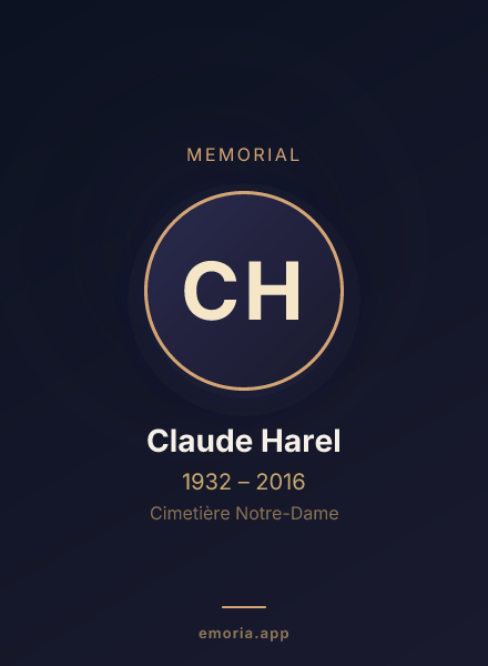 Memorial portrait of Claude Harel