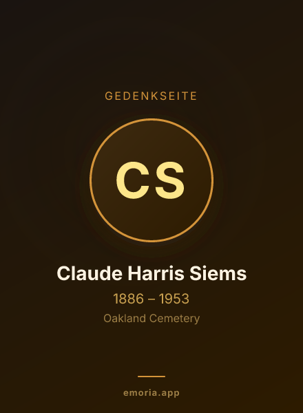 Gedenkportrait von Claude Harris Siems