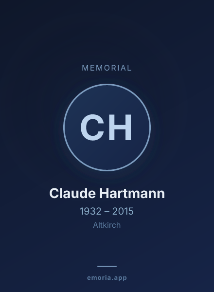 Memorial portrait of Claude Hartmann