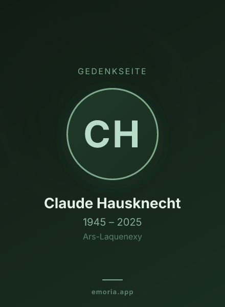 Gedenkportrait von Claude Hausknecht