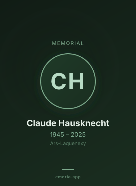 Memorial portrait of Claude Hausknecht