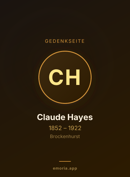 Gedenkportrait von Claude Hayes