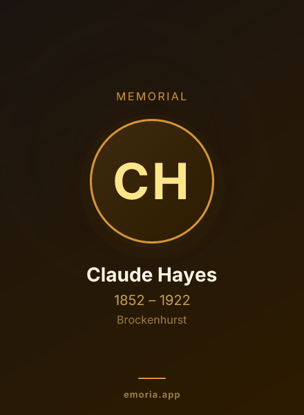 Memorial portrait of Claude Hayes
