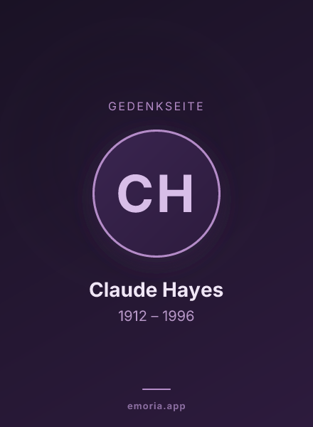 Gedenkportrait von Claude Hayes