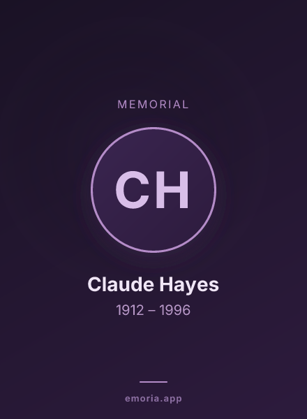 Memorial portrait of Claude Hayes