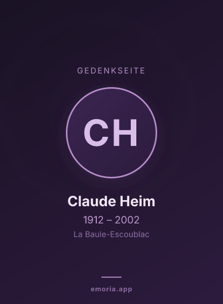 Gedenkportrait von Claude Heim