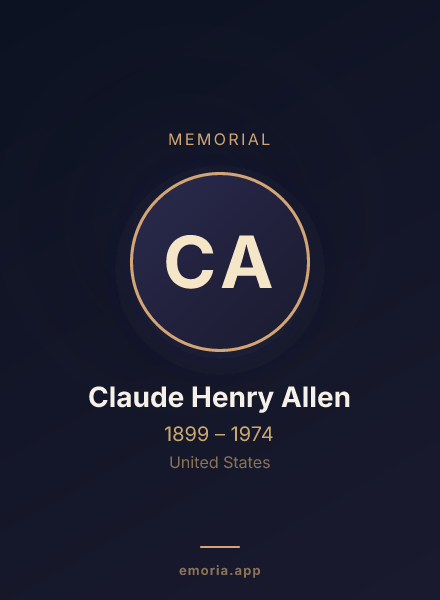 Memorial portrait of Claude Henry Allen