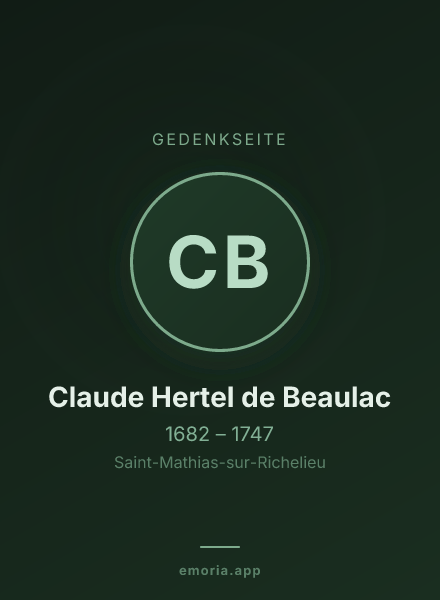Gedenkportrait von Claude Hertel de Beaulac