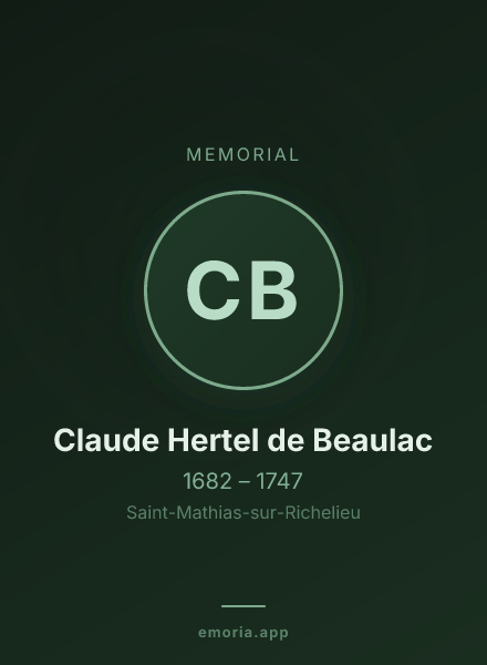 Memorial portrait of Claude Hertel de Beaulac