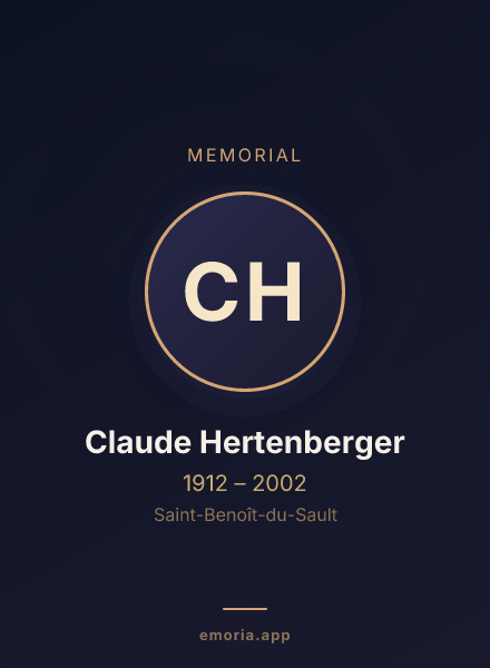 Memorial portrait of Claude Hertenberger