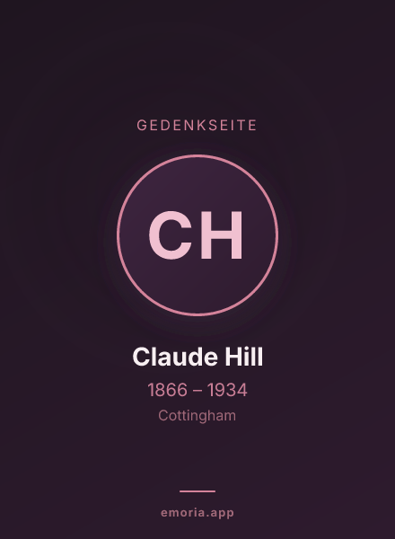 Gedenkportrait von Claude Hill
