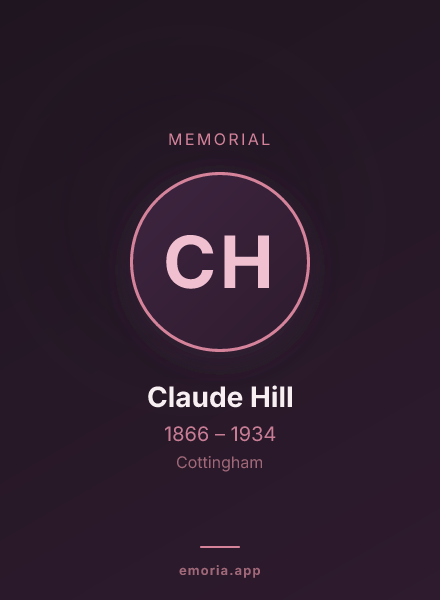 Memorial portrait of Claude Hill