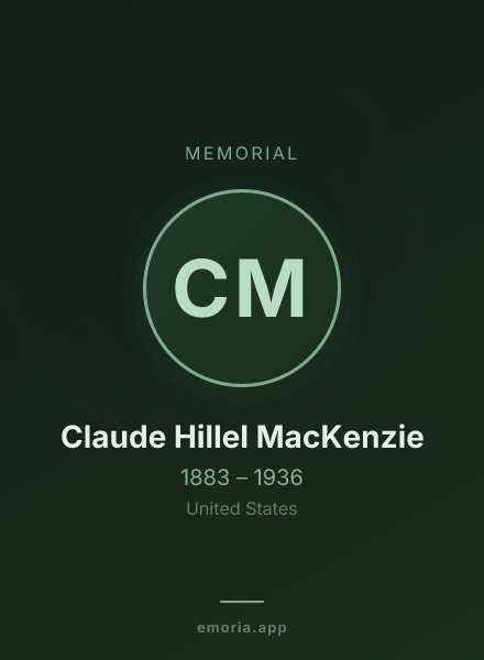 Memorial portrait of Claude Hillel MacKenzie