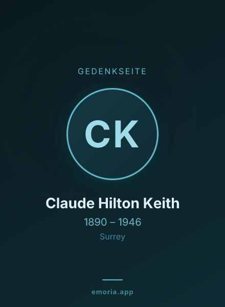 Gedenkportrait von Claude Hilton Keith