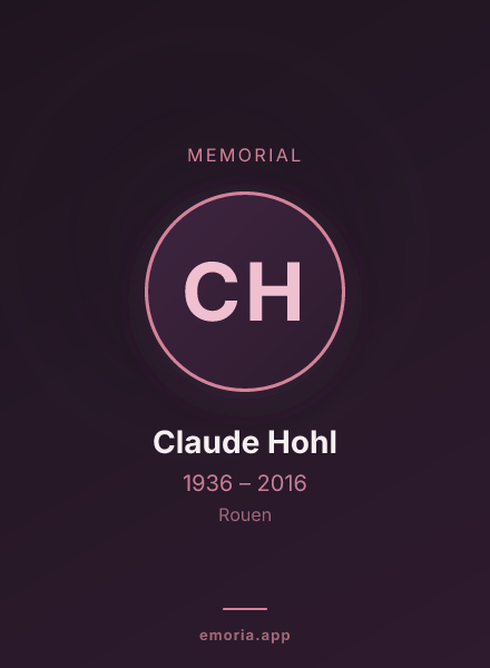 Memorial portrait of Claude Hohl