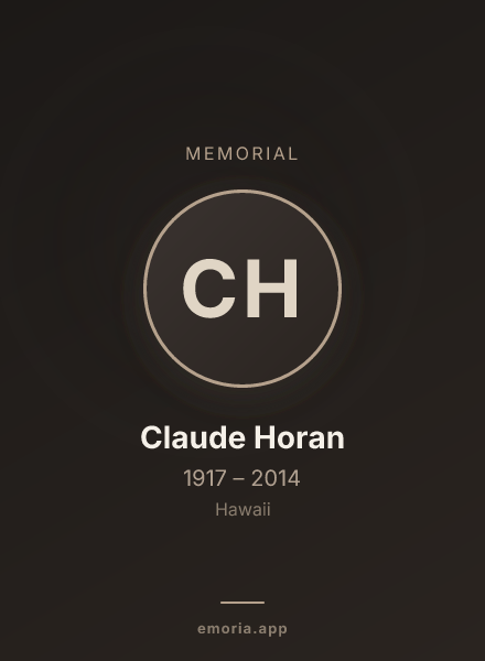 Memorial portrait of Claude Horan