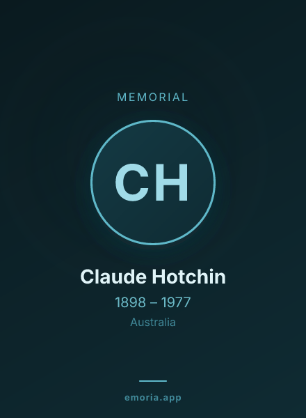 Memorial portrait of Claude Hotchin