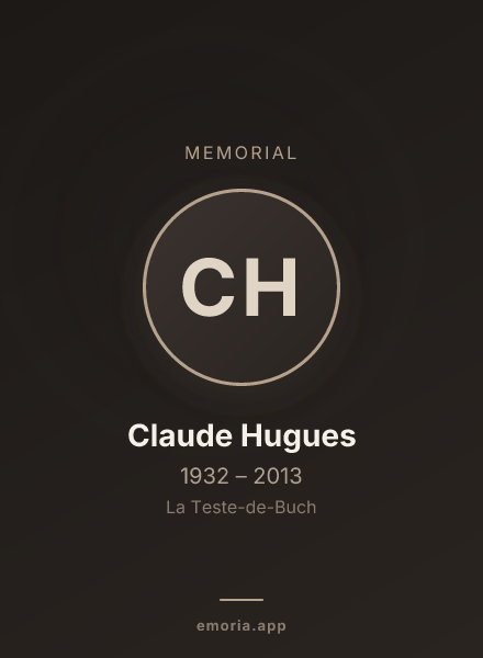 Memorial portrait of Claude Hugues
