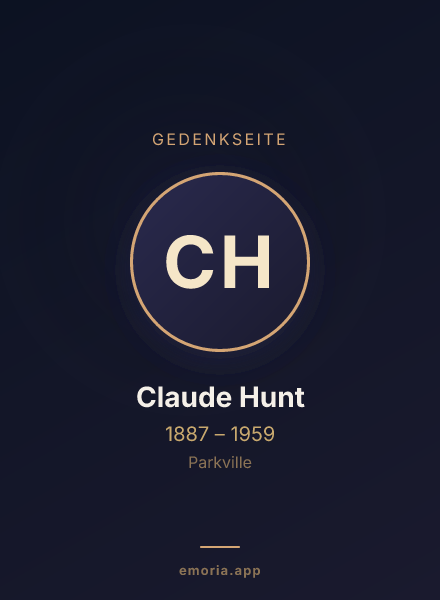 Gedenkportrait von Claude Hunt