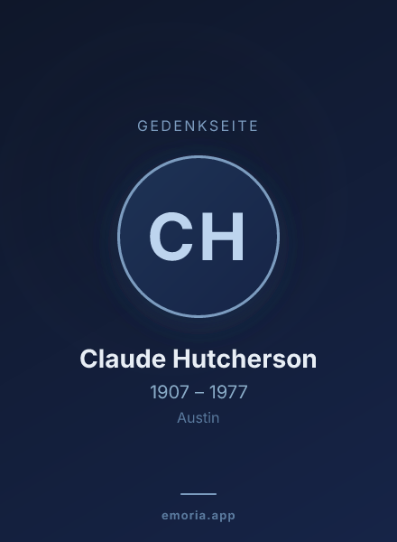 Gedenkportrait von Claude Hutcherson