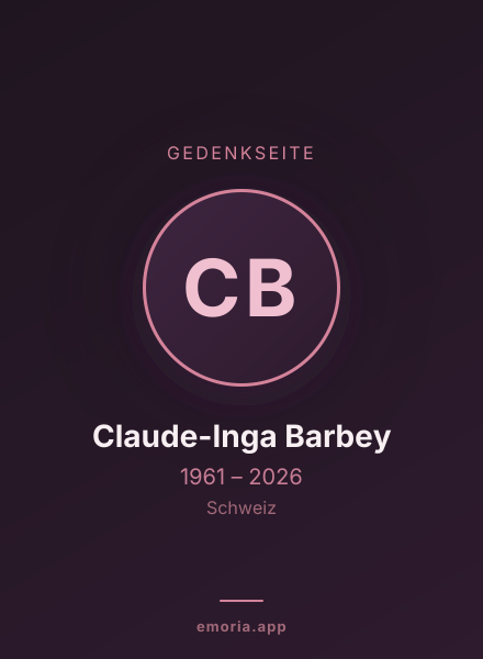 Gedenkportrait von Claude-Inga Barbey
