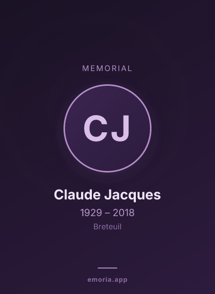 Memorial portrait of Claude Jacques