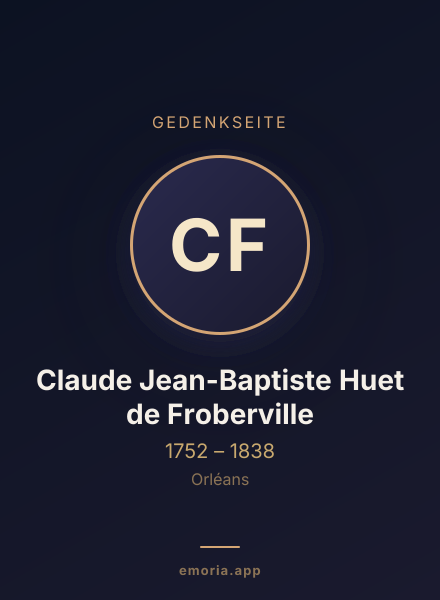 Gedenkportrait von Claude Jean-Baptiste Huet de Froberville