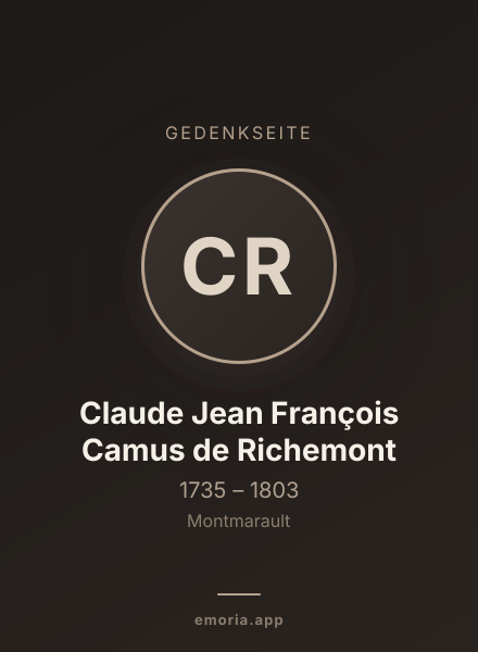 Gedenkportrait von Claude Jean François Camus de Richemont