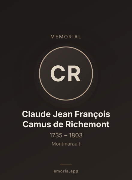Memorial portrait of Claude Jean François Camus de Richemont