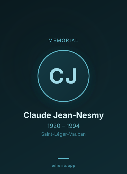 Memorial portrait of Claude Jean-Nesmy