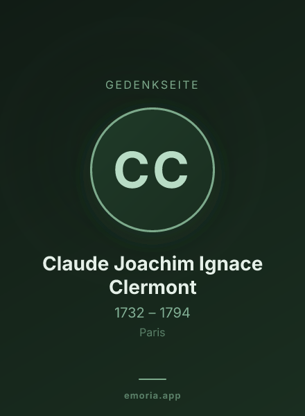 Gedenkportrait von Claude Joachim Ignace Clermont