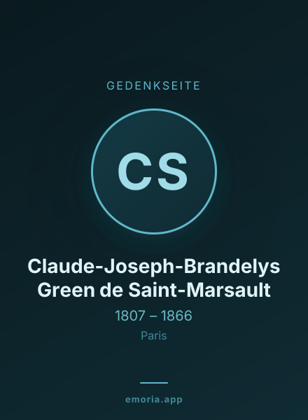 Gedenkportrait von Claude-Joseph-Brandelys Green de Saint-Marsault