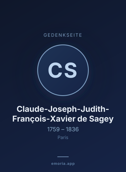 Gedenkportrait von Claude-Joseph-Judith-François-Xavier de Sagey