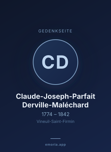 Gedenkportrait von Claude-Joseph-Parfait Derville-Maléchard