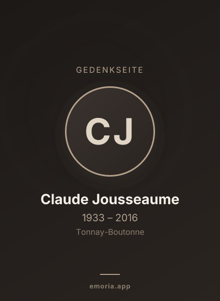 Gedenkportrait von Claude Jousseaume
