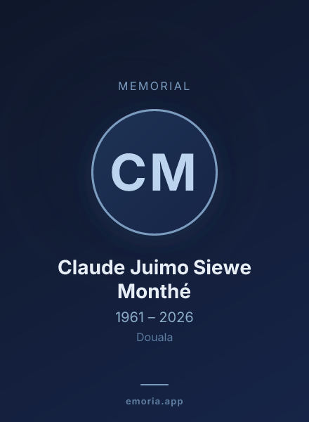 Memorial portrait of Claude Juimo Siewe Monthé