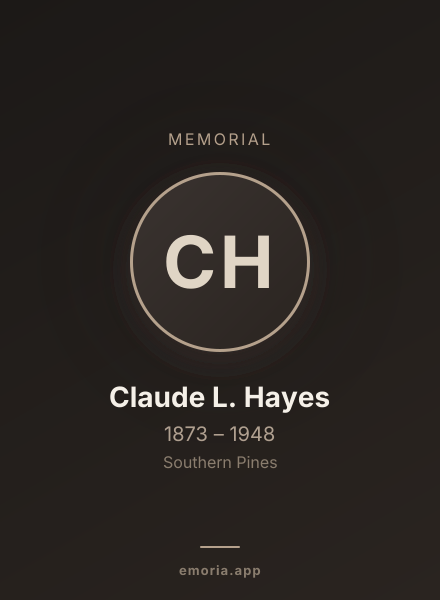 Memorial portrait of Claude L. Hayes
