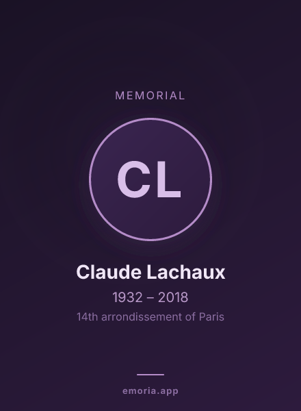 Memorial portrait of Claude Lachaux