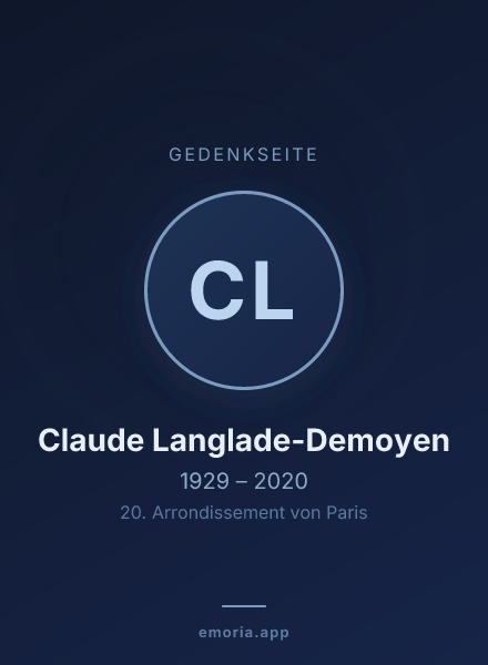 Gedenkportrait von Claude Langlade-Demoyen