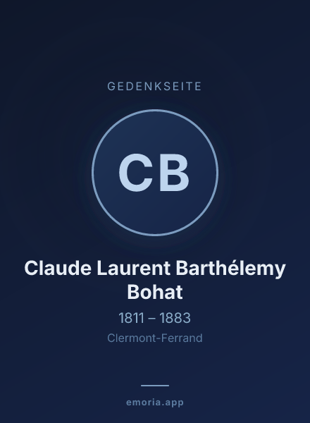 Gedenkportrait von Claude Laurent Barthélemy Bohat